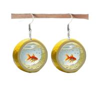 Creative Goldfish Apple Lemon Acrylic Earrings Fun Unique Gift Earrings, Acrylic, No Gemstone
