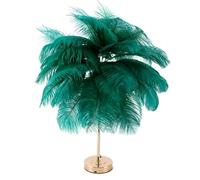 Creative Green Ostrich Feather Table Lamp Bedside Lamp Light Luxury and Elegant Lampshade Night Light Table Lighting for Living Room Bedroom Home Decoration, Plug-in