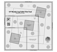 Creative Grids 10in Wonky Log Cabin Trim Tool Quilt Ruler - CGRJAW13 - Made in USA, 10-1/2in x 10-1/2in, Non-Slip Grip Acrylic Quilting, Sewing, Crafting, Patchwork Ruler & Template
