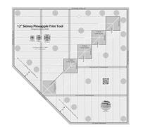 Creative Grids 12in Skinny Pineapple Trim Tool Quilt Ruler - CGRJAW12 - Made in USA, 12-1/2in x 12-1/2in, Non-Slip Grip Acrylic Quilting, Sewing, Crafting, Patchwork Ruler & Template