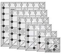 Creative Grids - 6 Square Quilt Rulers - 2.5", 3.5", 4.5", 5.5", 6.5", 7.5"