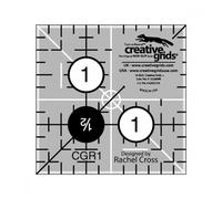 Creative Grids Quilt Ruler 1-1/2in x 1-1/2in Square - CGR1 - Made in USA, Non-Slip Grip Acrylic Quilting, Sewing, Crafting, Patchwork Ruler for Measuring & Cutting Fabric