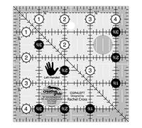Creative Grids Quilt Ruler 4-1/2in x 4-1/2in Square - CGR4LEFT - Made in USA, Non-Slip Grip Acrylic Quilting, Sewing, Crafting, Patchwork Ruler for Measuring & Cutting Fabric