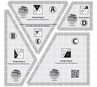 Creative Grids Quilting Rulers - Scrap Crazy - 6 inch finished blocks with 4 Quilting Templates by Creative Grids