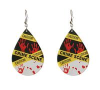 Creative Halloween Bloodstains Dangle Earrings Crime Scene fingerprints Handprints Transparent Acrylic Drop Earrings Halloween Party Jewelry for Women, Zinc, No Gemstone