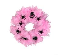 Creative Halloween Door Hanging Garland with Spider Mesh Design, Made from Polyester and Plastic for Party and Home Decoration