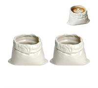 Creative Handcrafted Ceramic Coffee Cup,16oz Funny Folded Bag Coffee Mug,Vintage Ceramic Latte Cup for Mother's Day,Multifunctiona Art Coffees Mugs for Home Office Desk Decoration