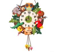 Creative Handmade Cartoon Wall Clock Nonwoven Material, Engaging for Kids' Spaces (A)