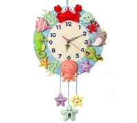 Creative Handmade Cartoon Wall Clock Nonwoven Material, Engaging for Kids' Spaces (C)