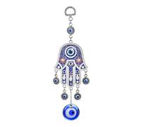 Creative Handmade Evil Eye Fatima's Holy Hand and Horseshoe Evil Eye Talisman Pendant Decoration, Good Luck Charm, Office, Car Decoration, Blessing Ornament (1PC Fatima's - Blue)