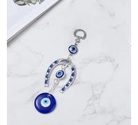 Creative Handmade Evil Eye Fatima's Holy Hand and Horseshoe Evil Eye Talisman Pendant Decoration, Good Luck Charm, Office, Car Decoration, Blessing Ornament (1PC Evil Eye - Horseshoe)