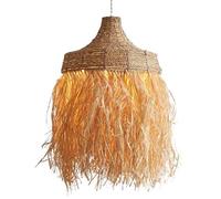 Creative Handwoven Raffia Pendent Lamp Southeast Asian Holiday Style Ceiling Lamp Romantic Straw Lampshade Chandelier for Courtyard, Living Room, Hotel