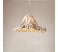 Creative Hanging Lamp Resin Frp Pendant Ceiling Lights E27 Leaf Round Suspension Light Bar Vintage Decoration Rustic Drop Light Height Adjustable 1M [Energy Class A],Wood Color,Large Size