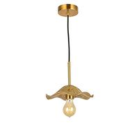 Creative Hanging Lamps, Lotus Leaf-Shaped Brass Lampshade Single Head Chandelier Ceiling Lights Dining Room Restaurant Hotel Living Gold Fitting Kits Lucky Star