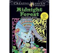 Creative Haven Midnight Forest Coloring Book: Animal Designs on a Dramatic Black Background