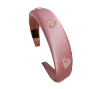 Creative Heart Shaped Hairband with Rhinetsones Heart Shape Design Comfortable Headbands Headpiece for Various Occasion Elegant Fabric Hairband