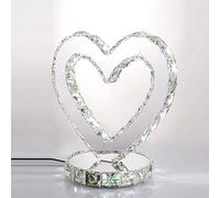 Creative Heart-Shaped LED Crystal Table Lamps,18W LED Bedside Lamp, Crystal Lamp Night Light for Bedroom,Living Room,Reading(White Light)