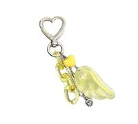 Creative Heart Wing Keychain Decorative Vibrant Handmade Beads Pendant Holiday Gift (Unisex Design) Creative Brain Bow Wing Chain, フリーサイズ