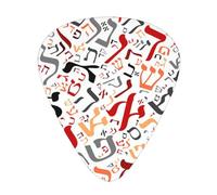 Creative Hebrew Alphabet Dust,12 Pcs Guitar Pick,3 Different Thickness Plectrums for Acoustic Guitar Bass Ukulele (0.46mm 0.96mm 0.71mm)