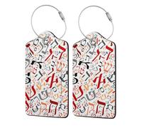 Creative Hebrew Alphabet Dust,Luggage Tags Pu Leather Name Tag Travel Suitcase Identifier ID Tags Durable Luggage Label 2 pcs