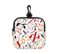 Creative Hebrew Alphabet Dust, Square Zipper Storage Bag, Neoprene Coin Purse, Small Wallets, Change Pouch, Change Purse