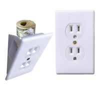 Creative Hidden Wall Socket Storage Box Sight Secret Hide Pills Jewellery Security Container Stash for Coin Cash and Small Items