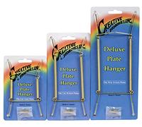Creative Hobbies Deluxe Plate Display Hangers - 3 Different Sizes Assortment - Assembled & Ready to Use - Hang 5 to 14 Inch Plates - Gold Wire Spring Type, Hanger Hooks & Nails Included | Pack of 3