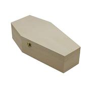 Creative Hobbies Large 12 Inch Halloween Coffin Box, Fillable Hinged Box for Halloween Décor, Party Favor, Goth, Decoration, Coffin Ring Box, Pet Casket,