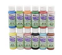 Creative Hobbies Mayco Stroke and Coat Glaze for Ceramics Kit 1 | 12 Assorted 2 oz Jars with How to Paint Pottery Book