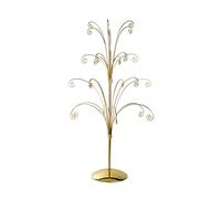 Creative Hobbies ORNTREE 36 Inch Tall Ornament Display Tree, Bright Brass Plated, Holds 24 Ornaments