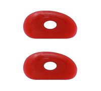 Creative Hobbies Red Soft Silicone Pottery - Pack of 2 | Ultra-Soft Ceramic Sculpting Tool for Smooth Finishing and Removing Finger Marks | Essential Tool for Potters (Shape 0)