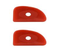 Creative Hobbies Red Soft Silicone Pottery - Pack of 2 | Ultra-Soft Ceramic Sculpting Tool for Smooth Finishing and Removing Finger Marks | Essential Tool for Potters (Shape 4)