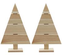 Creative Hobbies Standing Wood Pallet Christmas Tree, 14.5" x 9.5", Rustic Farmhouse Decoration, Craft Project | Pack of 2