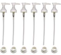 Creative Hobbies White Plastic Lotion Soap Dispenser Pumps with Glue On Screw Collars, Replacements for Soap and Lotion Pumps, Mason Jar Pumps or Bottles and DIY Crafts - 6 Sets