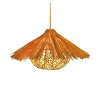 Creative Hollow Shade Handmade Pendant E27 Natural Weaving Chandelier Retro Rattan Woven Wicker Light for Hallway Dining Room Kitchen Lamp Lighting(19.7in)