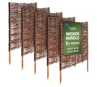 Creative Home 5 x Wicker Slat Fence Garden Fence | 60x60cm (+/-1cm) | Flower Bed Lawn Decorative Edging Fence Garden Screening | Privacy Border