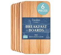 Creative Home 6 x Small Wooden Cutting Chopping Board | 22.5 x 12.5 x 1.2cm