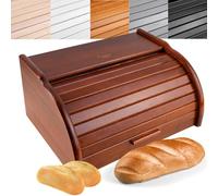 Creative Home Brown Wooden Bread Bin | 40 x 27.5 x 18.5 cm (+/- 1 cm)