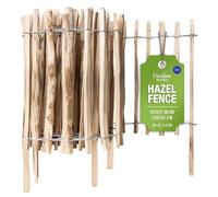 Creative Home Hazel Fence Hazel Hurdle | Picket Fence 50cm High & 3m Long | Roll Fence | Slat Spacing 3-4cm | Ideal as a Flower Border Garden Decoration Garden Fence | Walnut Wood