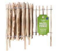 Creative Home Hazel Fence Hazel Hurdle | Picket Fence 50cm High & 5m Long | Roll Fence | Slat Spacing 3-4cm | Ideal as a Flower Border Garden Decoration Garden Fence | Walnut Wood