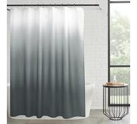 Creative Home Ideas Dark Gray White Ombre 14 Piece Shower Curtain, Hooks & Liner Bathroom Set- Includes 1 70x72 Ombre Shower Curtain, 1 Frosted 70x72 PEVA Shower Liner, and 12 Shower Hooks