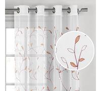 Creative Home Ideas Sheer Extra Wide Light Filtering Grommet Single Curtain Panel, Fabric, Coral, 54" W x 84" L (Pack of 1)