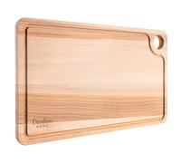 Creative Home Large Wooden Cutting Chopping Board | 42x24.5x1.5cm (+/-1cm) | Natural Beech Wood - Better Than Bamboo | Rectangular Kitchen Board + Juice Groove | for Meat Fruit Bread Serving Platter