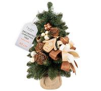 Creative Home Mini Brown Mocha Artificial Christmas Tree with Stand | Size 40 cm | Miniature Little Xmas Tree Small Cone Branches | Realistic Decoration | for Tabletop Desk Office | Indoor & Outdoor