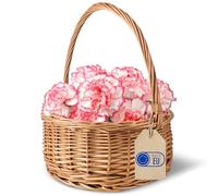 Creative Home Round Wicker Basket with Handle | 30 x 30 x 32 cm (+/- 1 cm) | Easter Basket Universal Lightweight Durable Basket Fruit Basket | Natural Brown