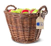 Creative Home Round Wicker Basket with Handle | 45 x 30 x 37 cm (+/- 1 cm)