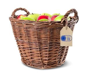 Creative Home Round Wicker Basket with Handle | 45 x 30 x 37 cm (+/- 1 cm)
