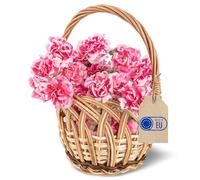 Creative Home Small Braided Wicker Basket with Handle for Kids | 16 x 16 x 23 cm (+/- 1 cm) | Easter Basket Lightweight Durable | Children Gift Basket Fruit Basket | Natural Brown