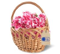 Creative Home Small Braided Wicker Basket with Handle for Kids | 19 x 14 x 21 cm (+/- 1 cm) | Easter Basket Lightweight Durable | Children Gift Basket Fruit Basket | Natural Brown
