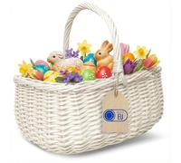 Creative Home White Wicker Shopping Basket | 36 x 27 x 32 cm (+/- 2 cm)
